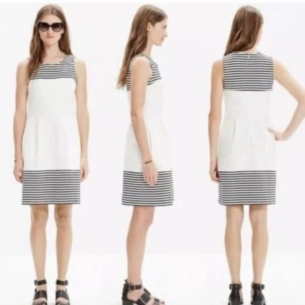 Madewell Striped Fit & Flare Dress Sleeveless Small